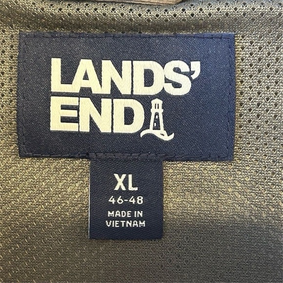 Lands' End Men's XL Gray Windbreaker Jacket with Hood Casual - zipper flawed - Picture 8 of 13
